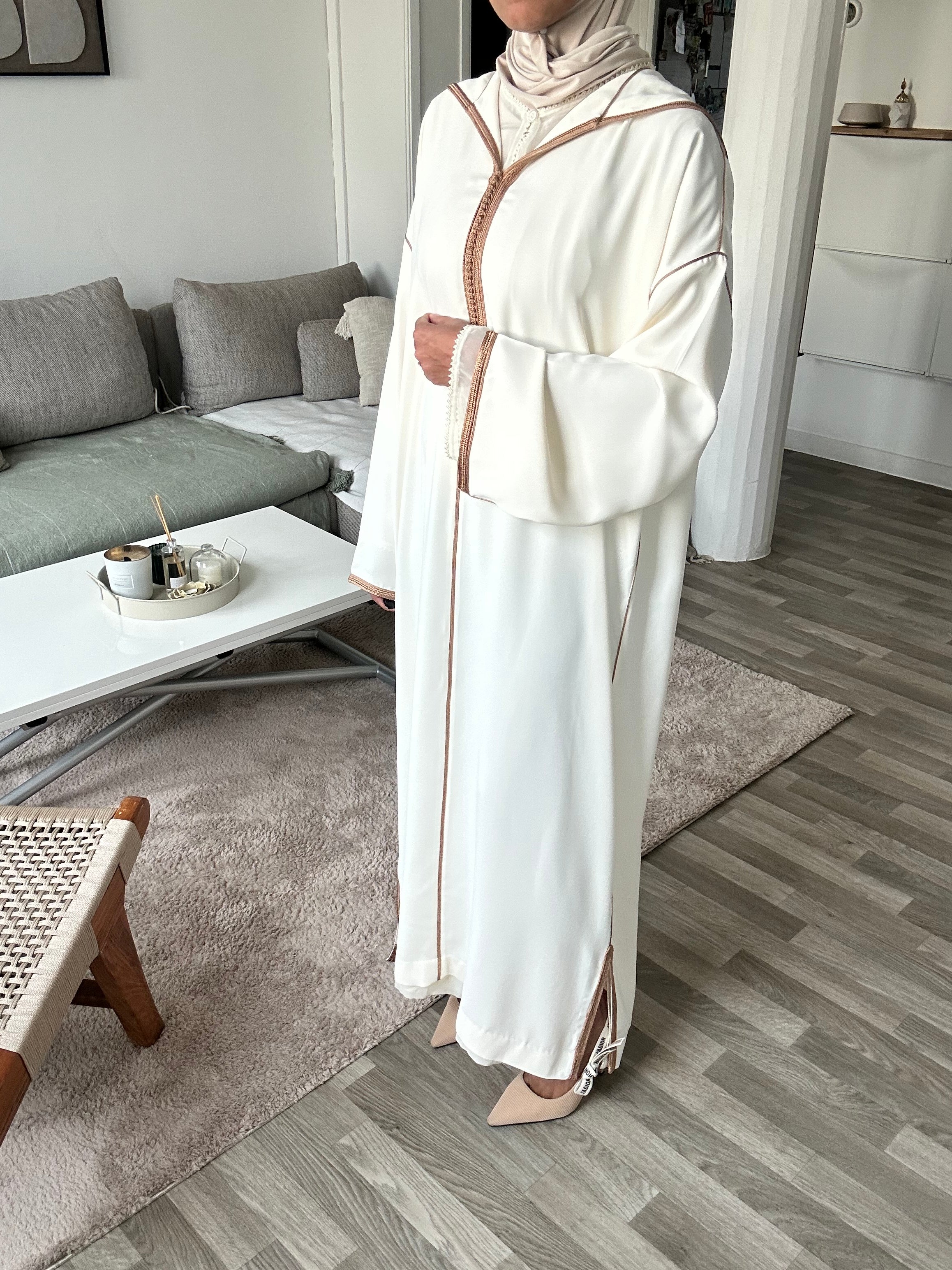 Jellaba beige avec sa doublure