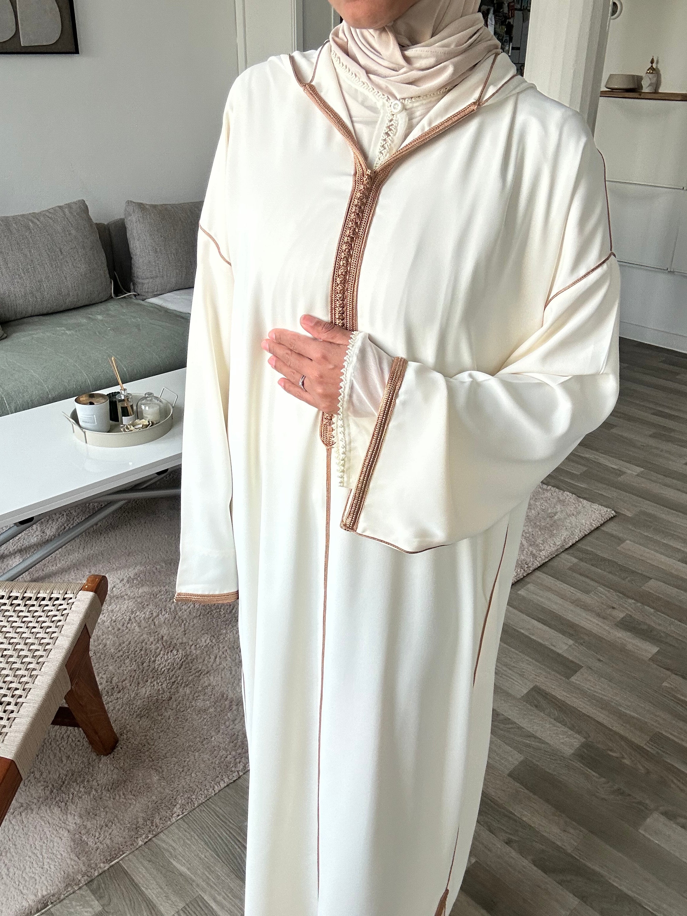 Jellaba beige avec sa doublure