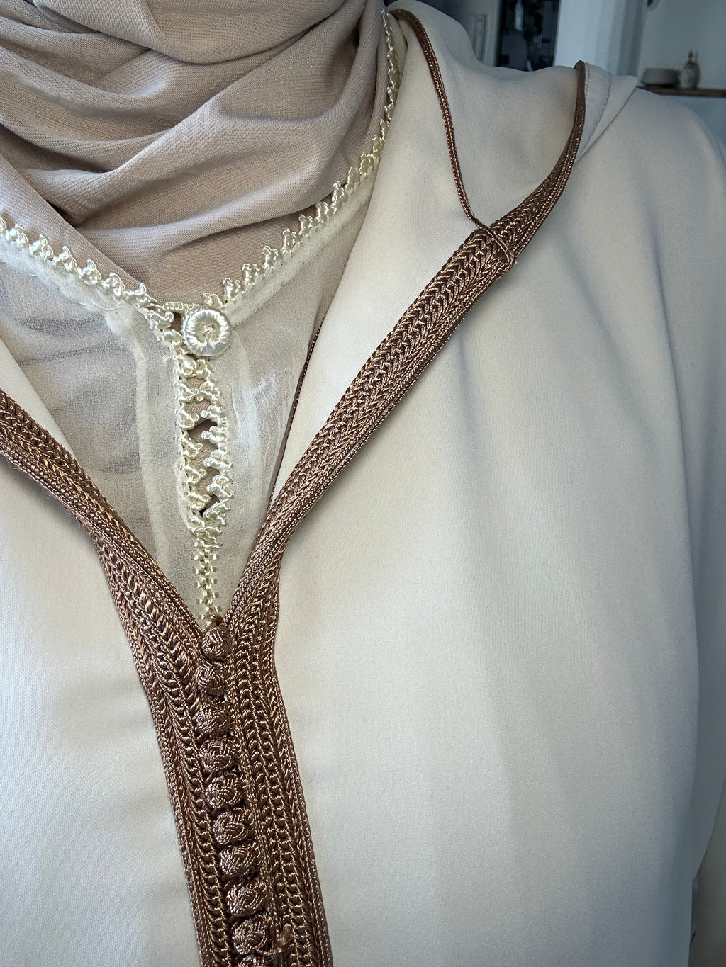 Jellaba beige avec sa doublure